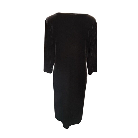 VTG DANI MAX Velvet Little Black Buckle Midi 12 Whimsigoth Fairy Witchy grunge - Picture 4 of 6